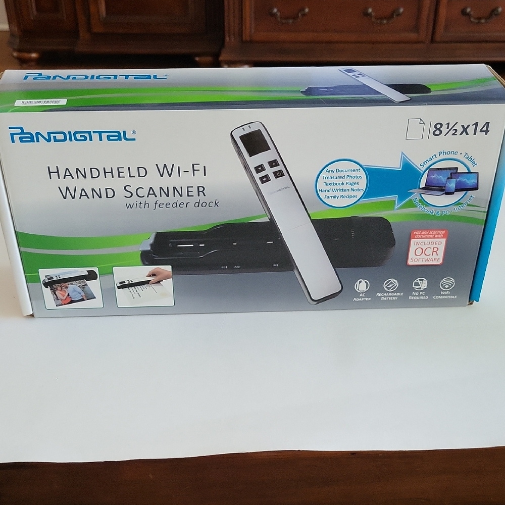 Pandigital Handheld Wi-Fi Wand Scanner. NEVER USED